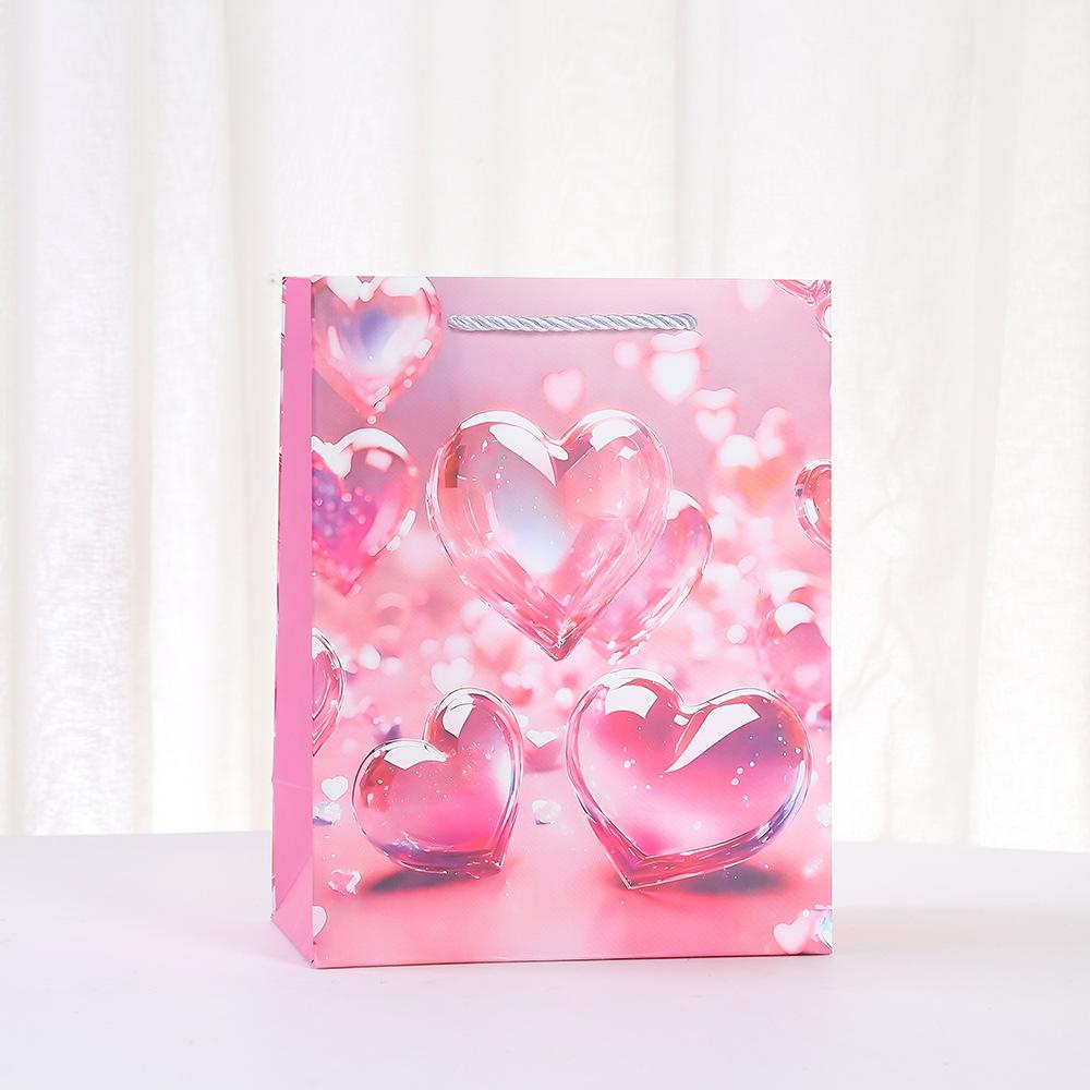 12pcs Heart Design Gift Bags For Valentine’s Day Bridal Shower Wedding Party Bags With Cute Love Heart Print