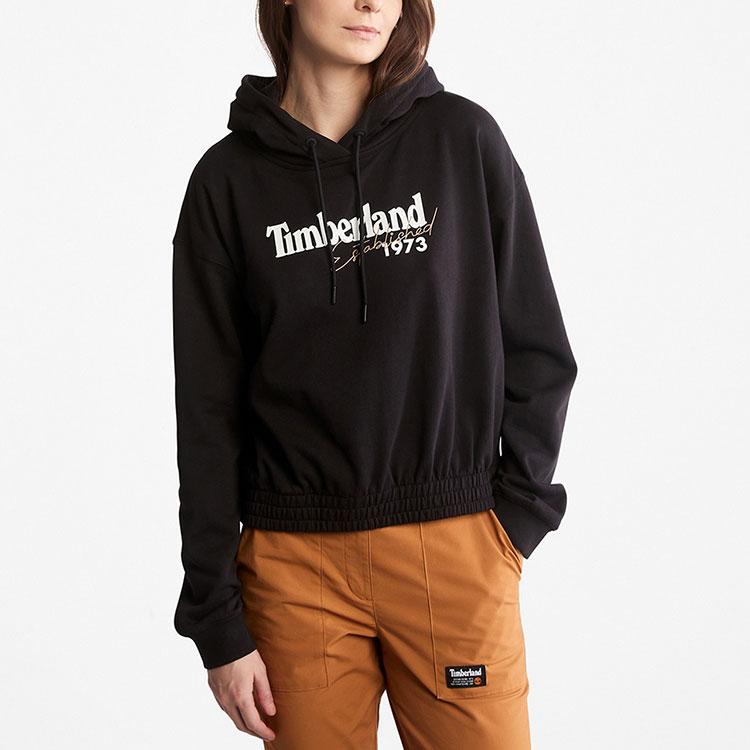 Timberland New Year Logo Print Loose Fit Hoodie Women Hoodies Black A42B2-001