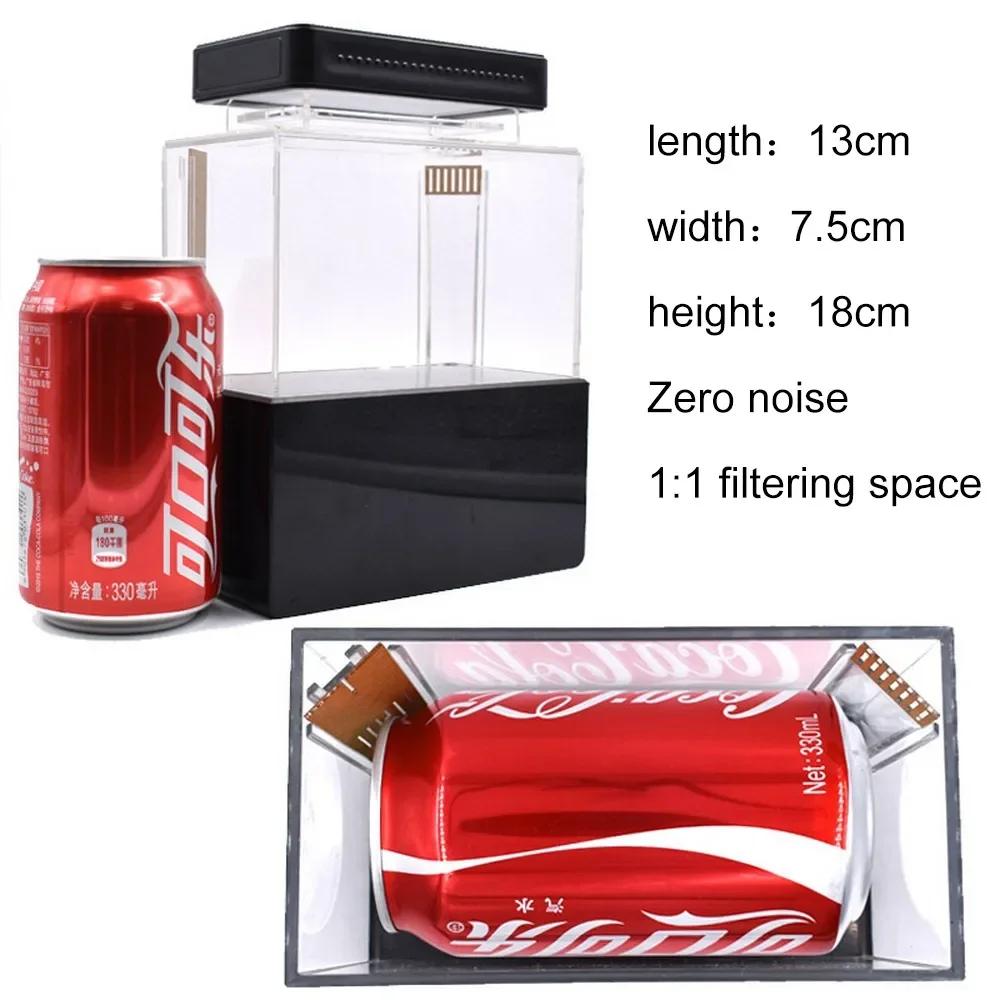 Mini-Kampffisch-Aquarium Acryl-Aquarium Desktop-Dekorationen Meeres-Aquaponik-Fischschale Mit Wasserfilter USB-Luftpumpe LED-Licht