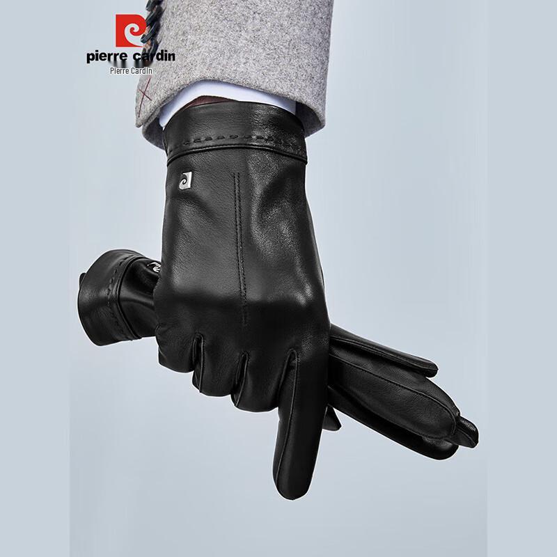 Pierre Cardin Men's Winter Genuine Leather Touchscreen Gloves