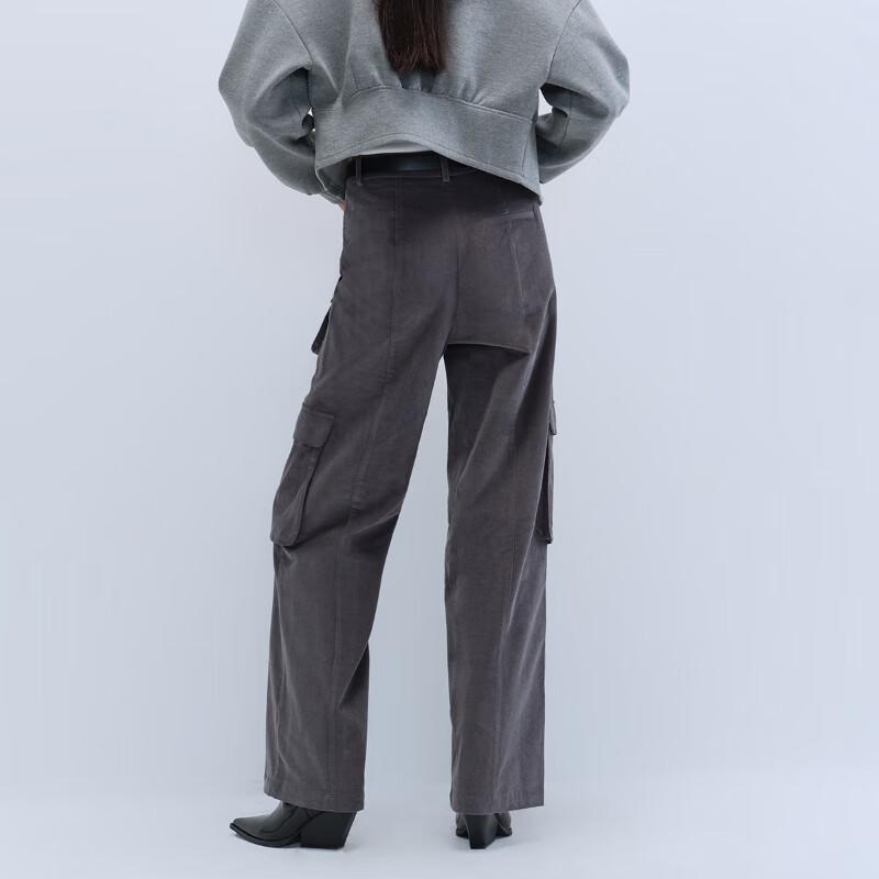 VEROMODA Women's Mid-Waist Cropped Cotton Slouchy Pants with Belt