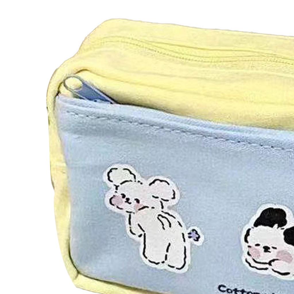 Large Pencil Case Multipurpose Cute High Capacity Multi Compartments Portable Canvas Pencil Pouch for School Home