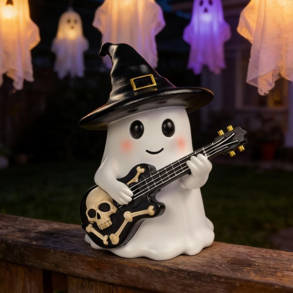 Resin Ghost Night Light USB Powered Spooky Ghost Figurine Witch Desktop Figurine  Bookshelf
