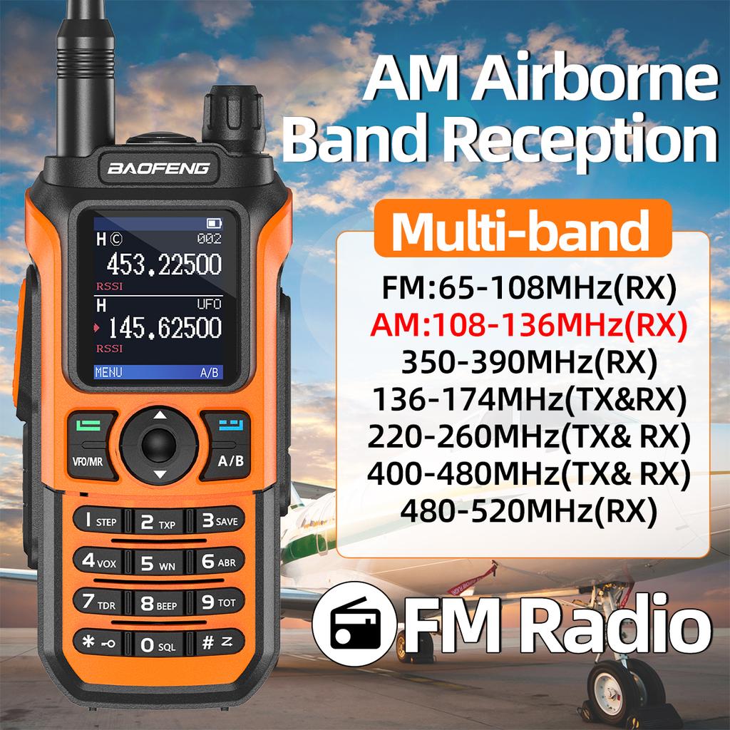 Baofeng UV-21 Pro Walkie Talkie Long Range Air Band Wireless Copy Frequency VHF UHF Type-C Rechargeable Upgrade UV-5R Ham Radio