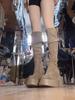 Khaki Knee Boots Women's Spring and Autumn Suede Two-wear Long Boots Thick Heel High Knight Boots Thick-soled Western Boots