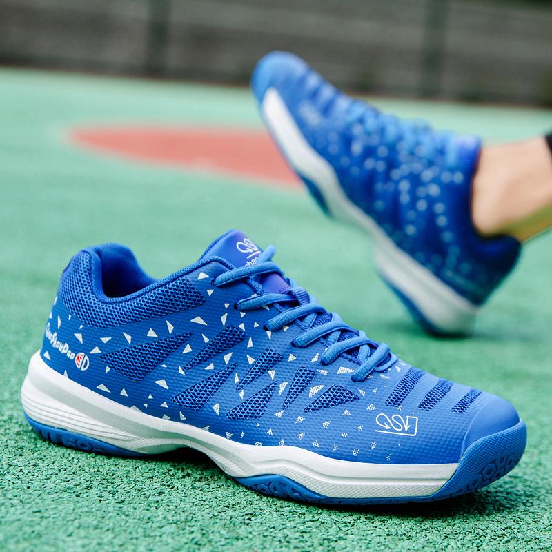 Absorção de choque do casal anti-skid resistente ao desgaste moda ao ar livre sapatos de badminton sapatos de vôlei treinamento sapatos esportivos