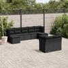 VidaXL Garden Lounge Set 9 Pcs with Cushions Black Wicker 3218305