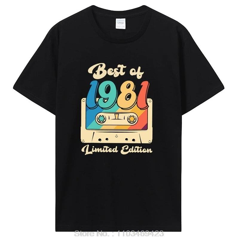 

Ретро Best of 1981 кассета с украшениями на день рождения футболка 80-х годов винтажная футболка старый наряд подарки для папы бестселлер одежда L