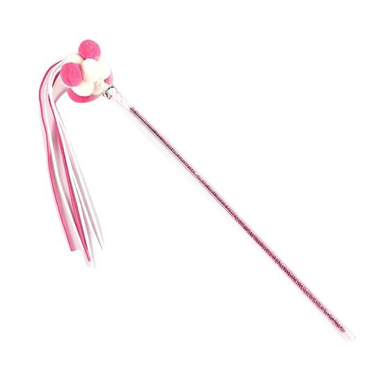 

Funny Cat Stick Toy Flexible Long Pole Cat Teaser Wand with Bell And Tassel Interactive Pom-Poms Teaser Wand for Indoor Cats красный