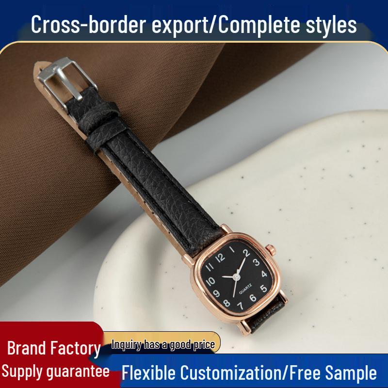 

Retro Korean Women s Square Dial Leather Strap Quartz Watch Factory Stock [Large Orders Negotiable]