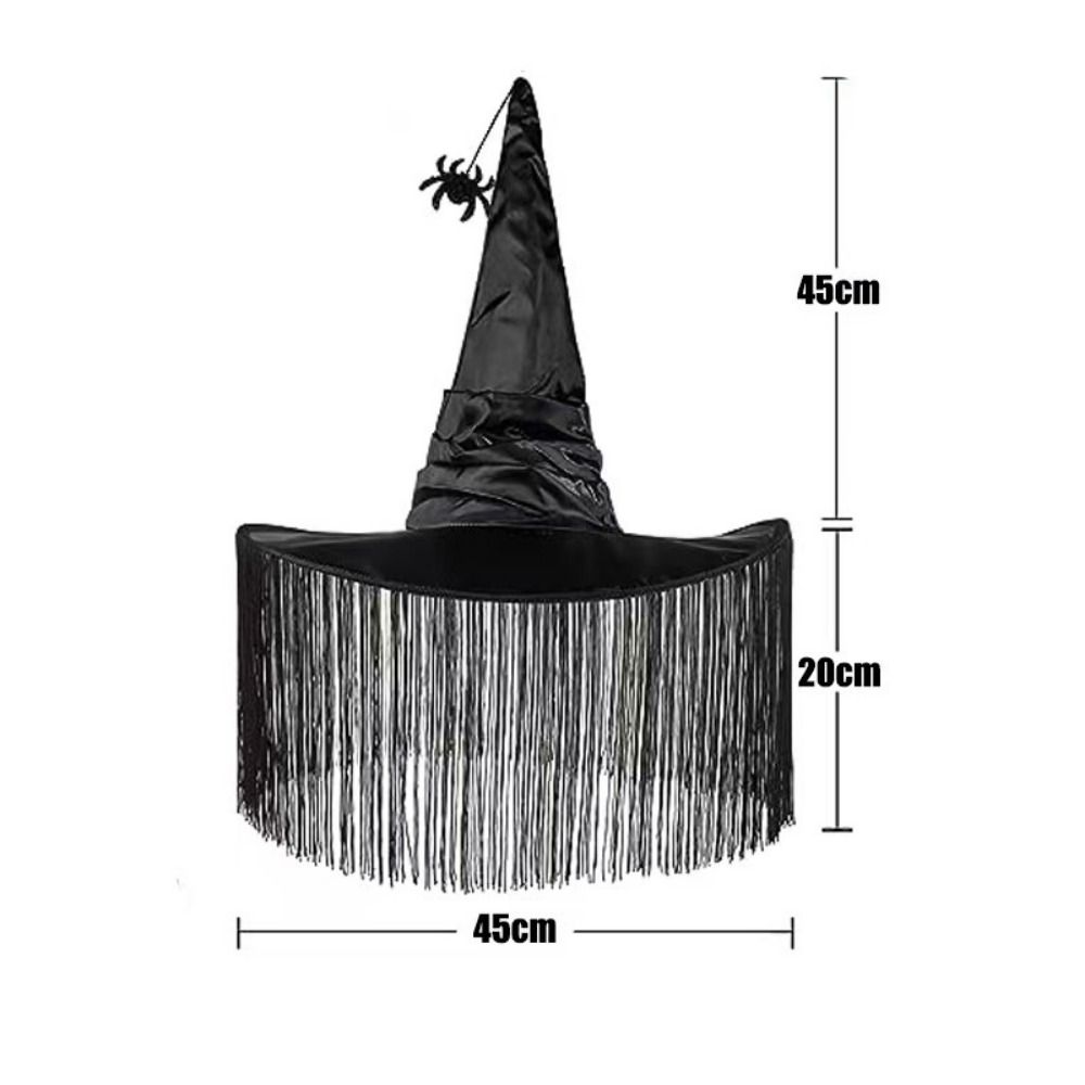 Spider Bat Halloween Witch Hat Pointed Cosplay Witch Hat Scary Black Pointed Cap  Halloween Party