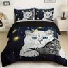Fashion Duvet Cover Starry Pet Cat Digital Print Bedding Set Soft Comfortable Duvet Cover For Bedroom (Duvet Cover+Pillowcase)