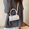 Korean Style Polka Dot Cylindrical Bag Polyester PU Shoulder Bag Spicy Girl Handbag  Party