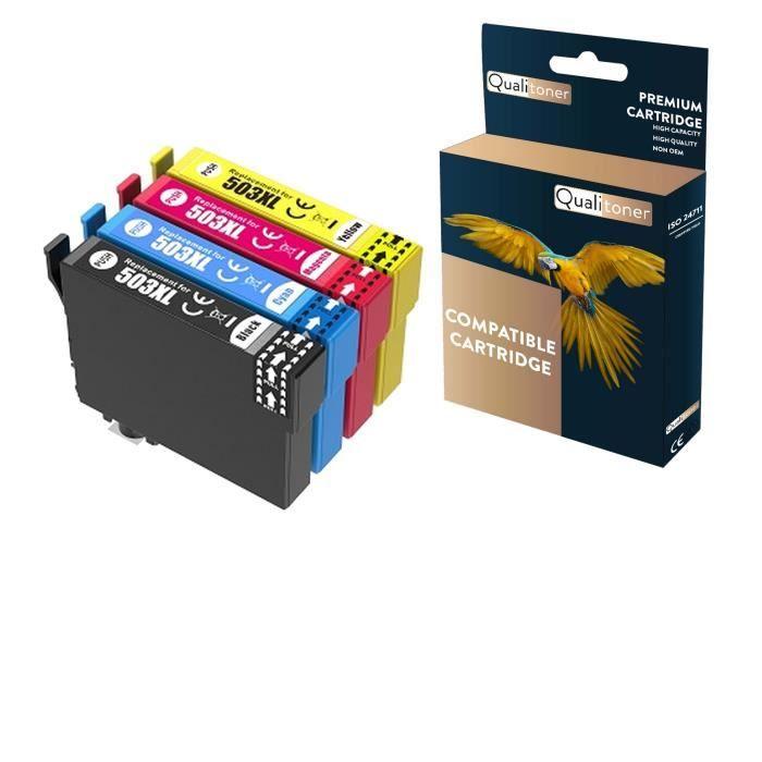 Cartouche d'encre - QUALITONER - 503XL - Compatible Multipack x 4 - Noir - Multi-couleurs