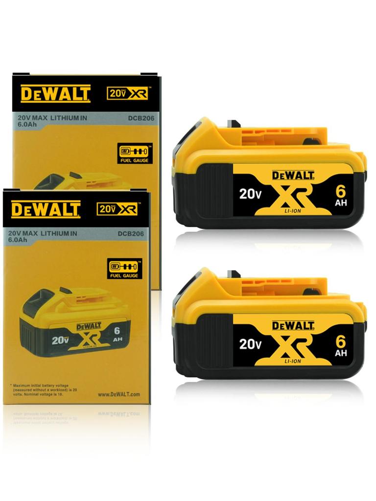 DeWalt 20 Volt / 6.0 Ah Battery Kit  (Consisting of 2 X Batteries 1 X System Quick Charger, with Charge Status Indicator, Suitable for All 20 Volt XR