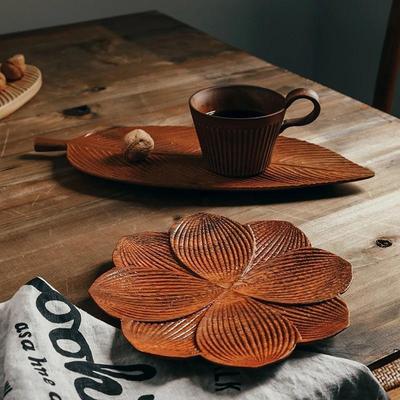 1 adet Ahşap Tepsi Yemek Servisi İçin Ceviz Masif Ahşap Retro Tepsi Yemek Ekmek Suşi Atıştırmalık Tabağı Yaprak Çay Tepsisi Yaratıcı Çok Fonksiyonlu Ahşap Plaka r