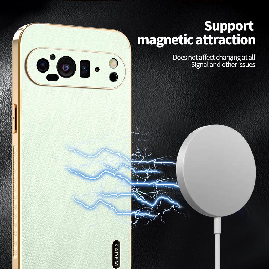 Plating Gold Silk Skin Case For Google Pixel 10 9 XL 8 7 6 Pro 8 7 6 A Leather Shockproof Cover for Pixel 9pro xl 8a 9A 8pro 7A