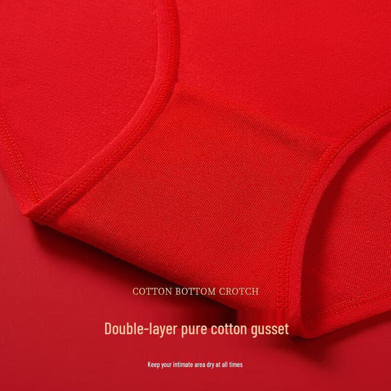 Langsha Women's Red Cotton Underwear & Socks Set