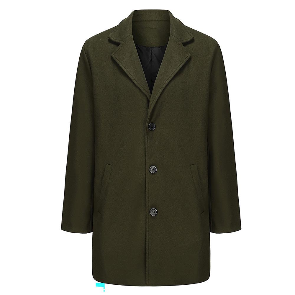 Men's British Style Wool Trench Coat - Mid-Length, Thick, Multiple Colors & Sizes (Autumn/Winter)