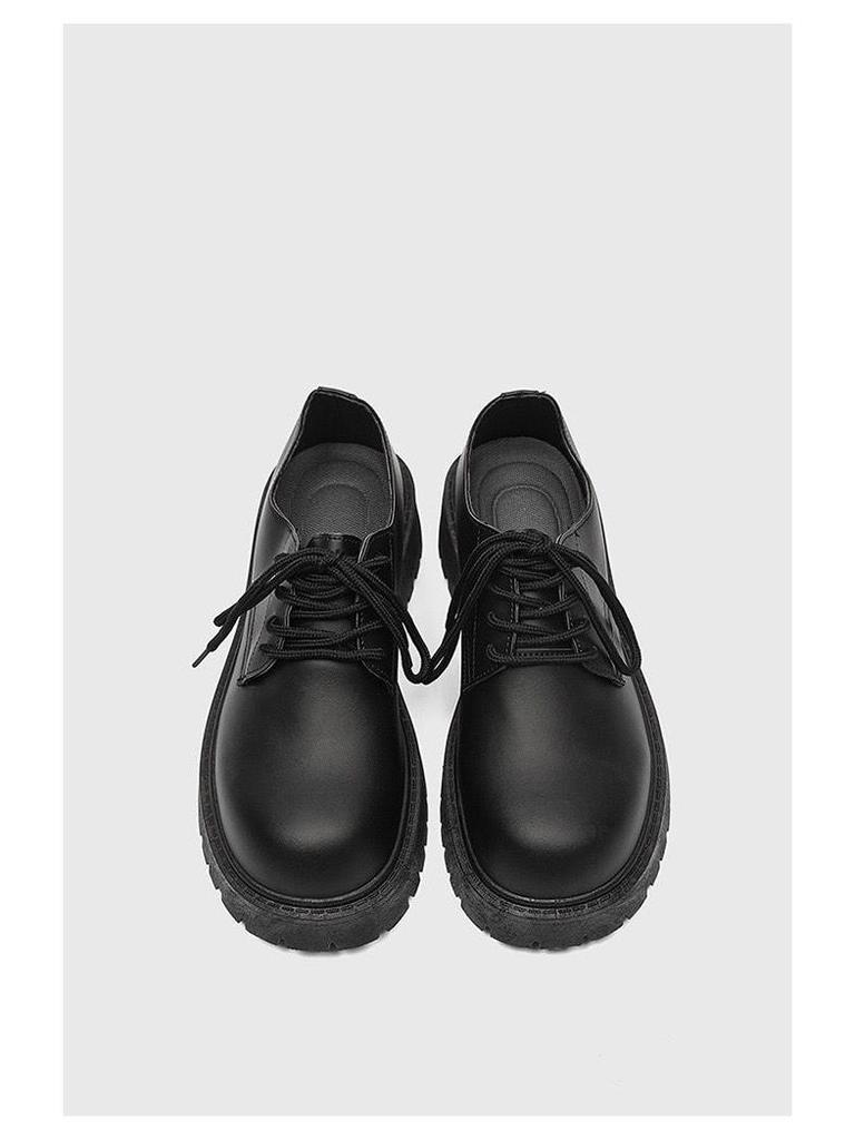 Men's Winter Derby Shoes - High-End British Style, Round-Toe Leather with Thick Sole, Japanese-Inspired Suit Shoes