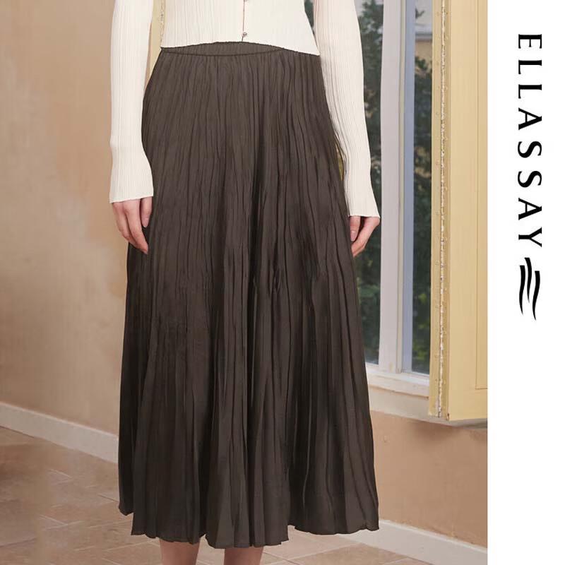 ELLASSAY Vintage Pleated A-line Skirt L