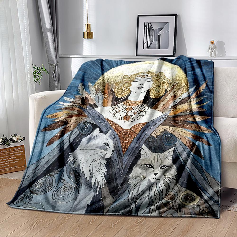 Gothic Style Blanket Warmthful Decor Perfect for Livingroom Seaside Picnics Four Seasons Multipurpose Modern Perfect Gift for Relatives and Friends
