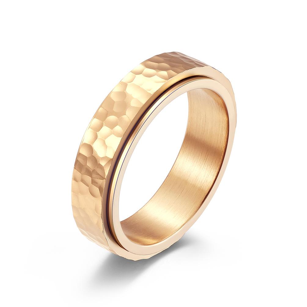 New Titanium Steel Rotating Ring Has Irregular Hand Hammered Patterns