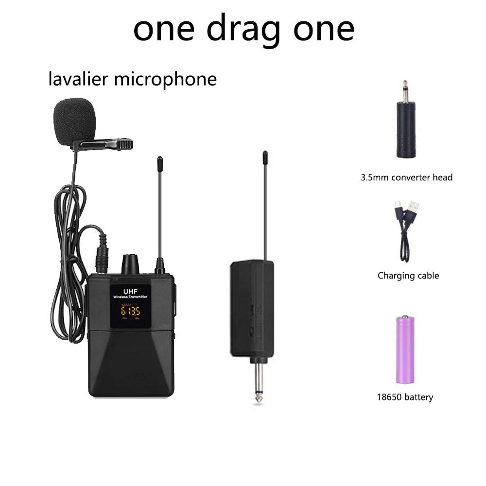 

Беспроводной головной петличный микрофон УВЧ с поясным передатчиком и приемником чёрный