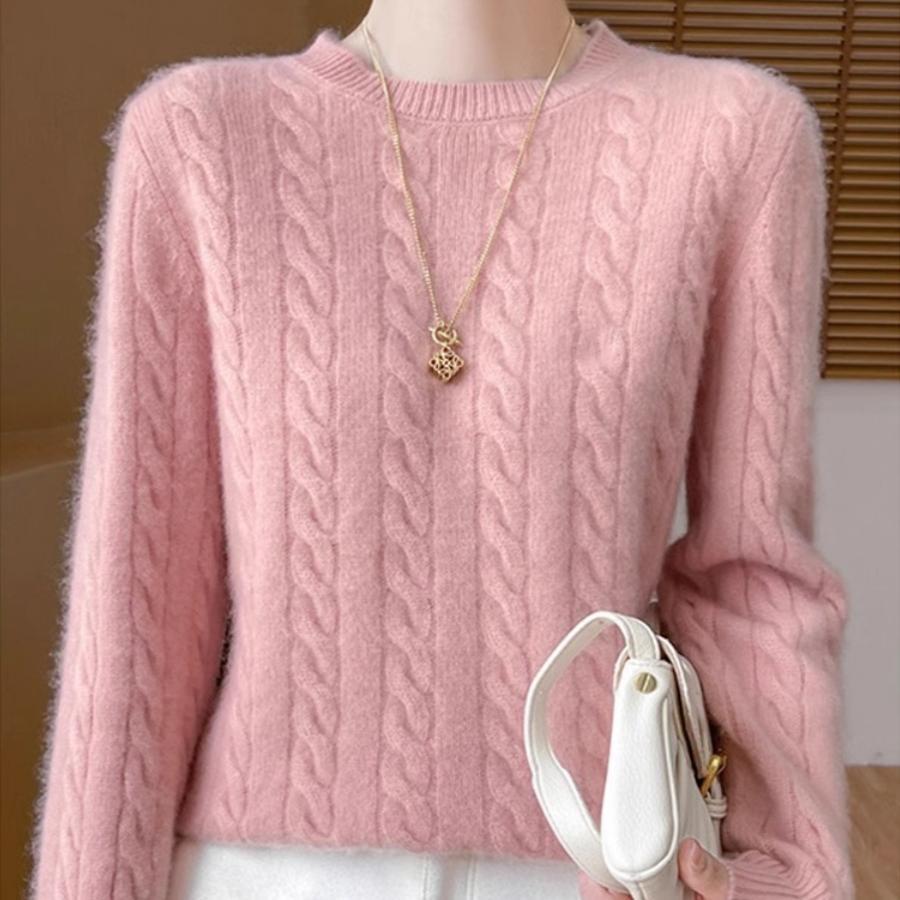 Γυναικείο Πουλόβερ 100% Καθαρού Μαλλιού, Στρογγυλή Λαιμόκοψη, Πυκνωμένο, Μαλακό Πουλόβερ - Ευέλικτη Μόδα για Φθινόπωρο και Χειμώνα