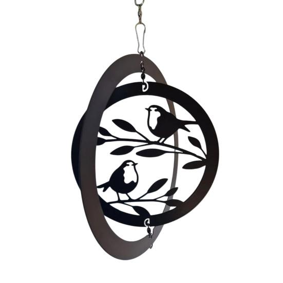 3D Bird Wind Spinner Outdoor Metal Wind Sculpture Kinetic Bird Art Hanging
