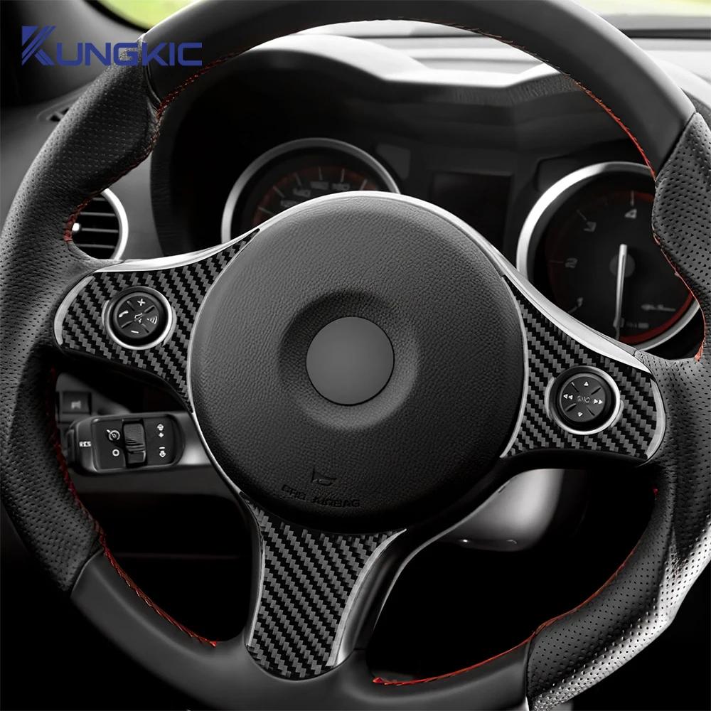 For Alfa Romeo 159 2005-2019 2020 2021 2022 2023 LHD RHD Real Soft Carbon Fiber Sticker Car Steering Wheel Button Frame Trim