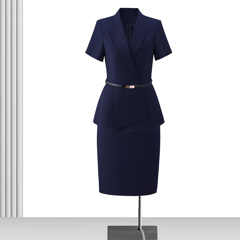 Women's High-End British Style Summer Suit Set - Professional Workwear for Sales Managers