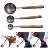 Coffee Scoop Measuring Cup Accessories Vintage Style Wood Handle Gadget Baking Tool Teaspoon for Kitchen Cooking Serving Milk