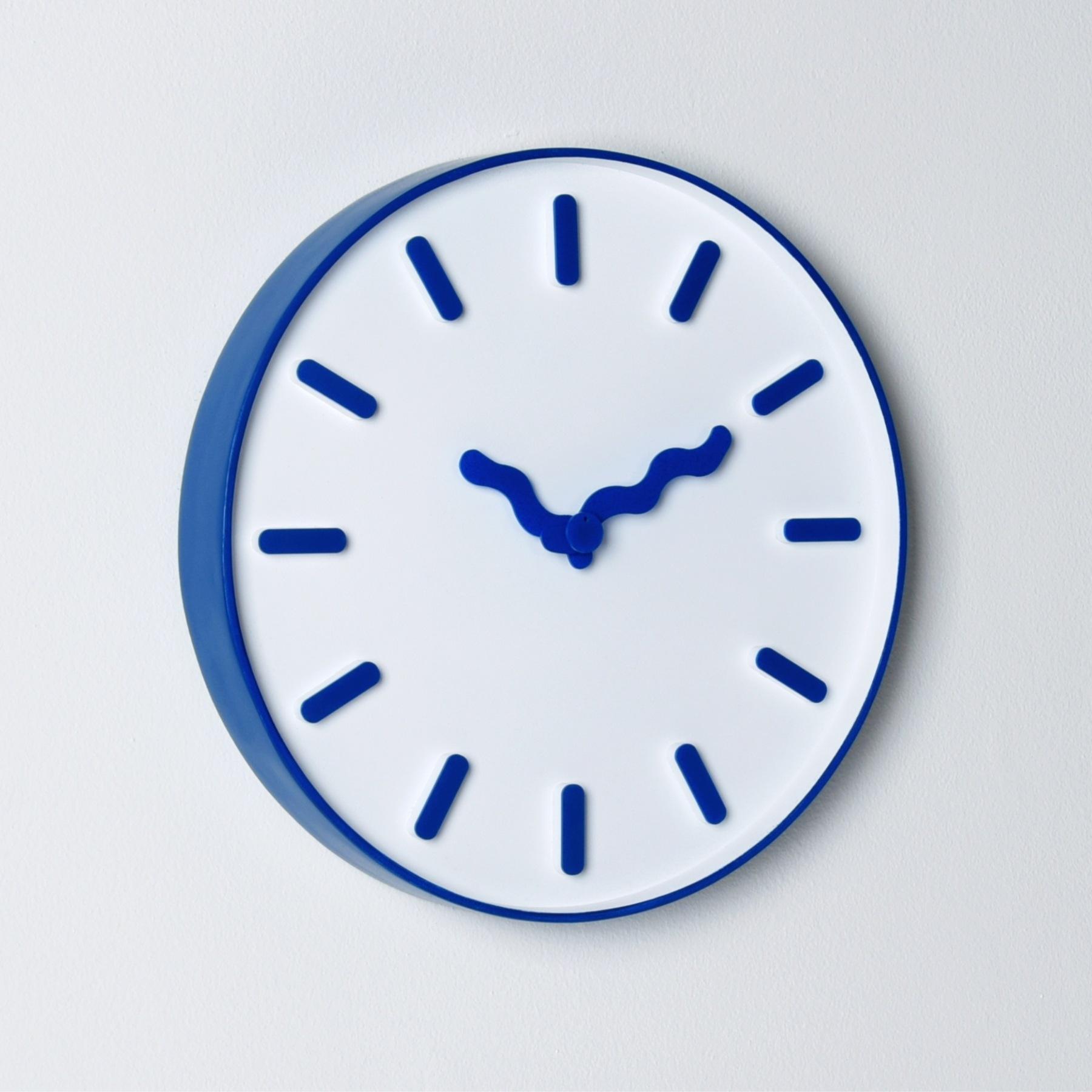 Blue Art Minimalist Modern Decorative Clock Home Silent Punchfree Fashion Highend Wall Clock Klein Blue - 30 × 30cm-22