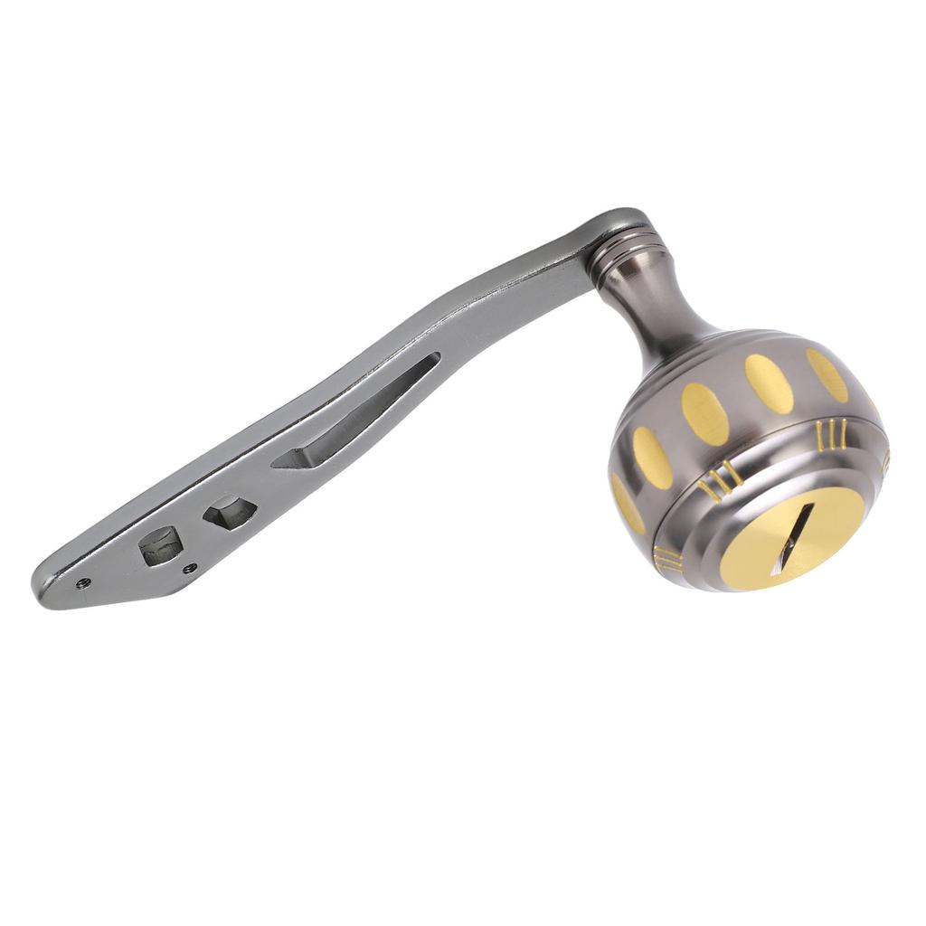 Fishing Reel Handle Metal Power Handle Knob Grip Replacement with Assembly Parts for Baitcasting Drum ReelGold Gray