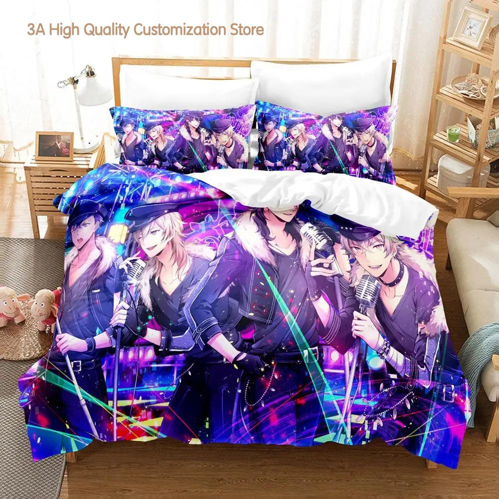 Ensemble Stars Bedding Set Single Twin Full Queen King Size Bed Set Adult Boys Bedroom Duvetcover Sets Anime Bed Sheet Set