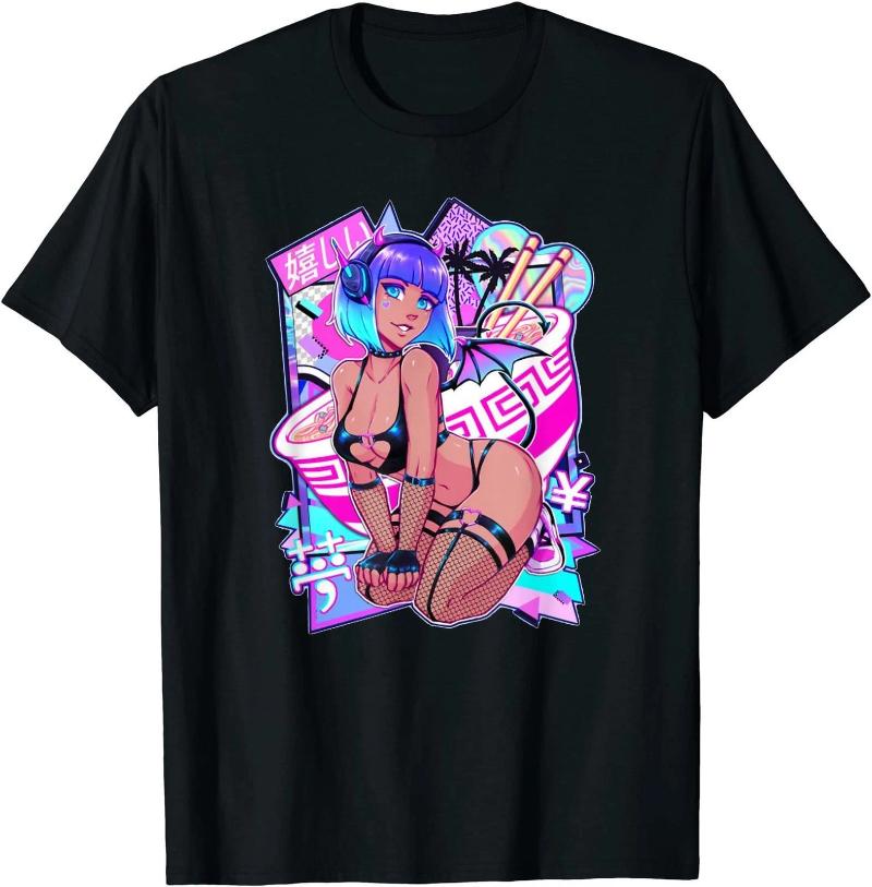 

Sexy Anime Girl Japanese Sexy Demon Girl Cosplay Tshirt All SIze S4XL Unisex New SpringSummer Arrivals 4XL