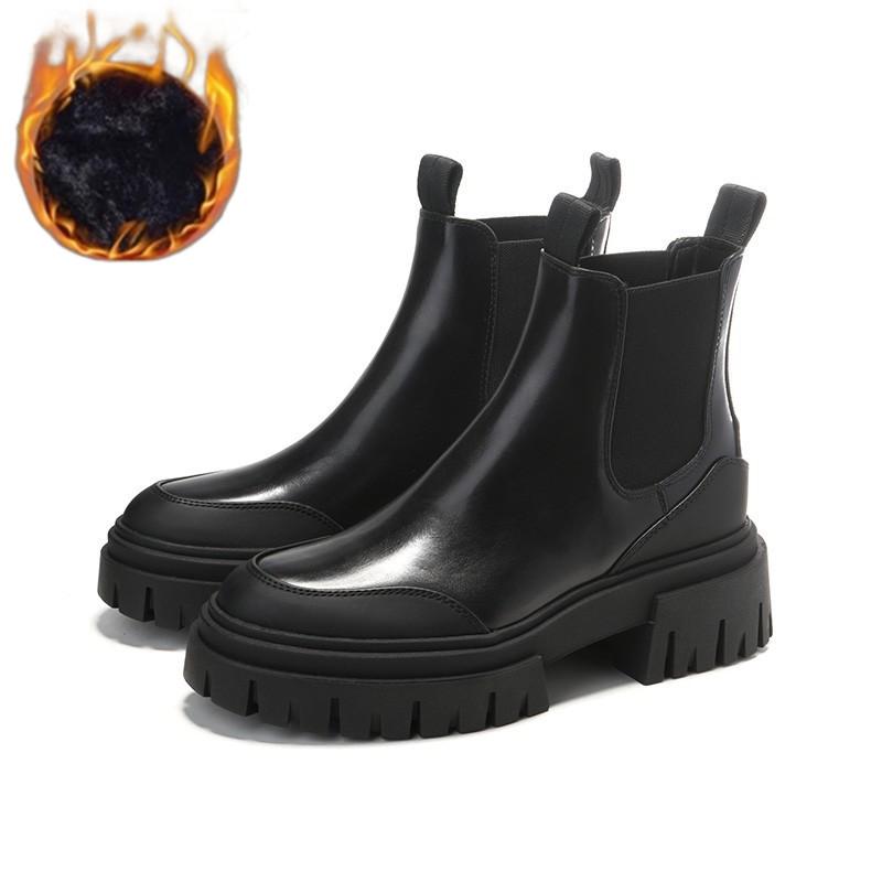 Fashion 2024 New Soft Boots British Style Women's Boots Fashion Round Toe Ankle Boots Winter Elastic Black Boots Comfortable Boots