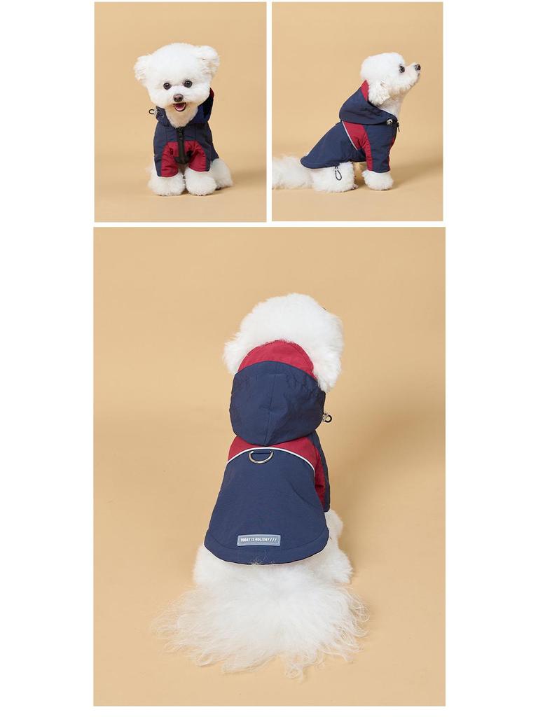 Waterproof & Windproof Hooded Dog Jacket: Thickened Warm Pet Windbreaker for Autumn & Winter