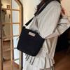 2025 New Trendy Women's Solid Color Corduroy Shoulder/Crossbody Bag - Small Square Design