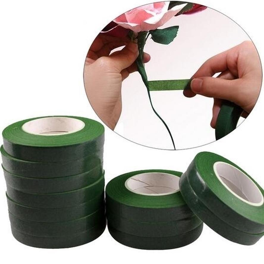 3 Rolls 30M Self-adhesive Green Paper Tape Grafting Film Floral Stem For Garland Wreaths DIY Craft Artificial Silk Flower