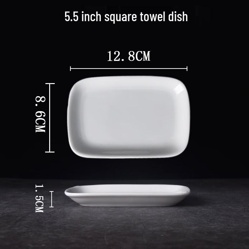 Элегантная белая керамическая мыльница/подставка для полотенец с золотой каймой