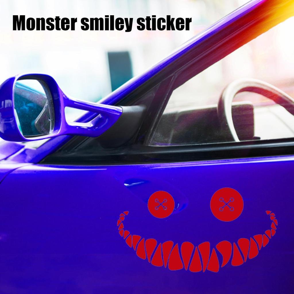 Smile Devil Smile Sticker, Waterproof Creative Car Sticker | Smile Face Wall Decal for