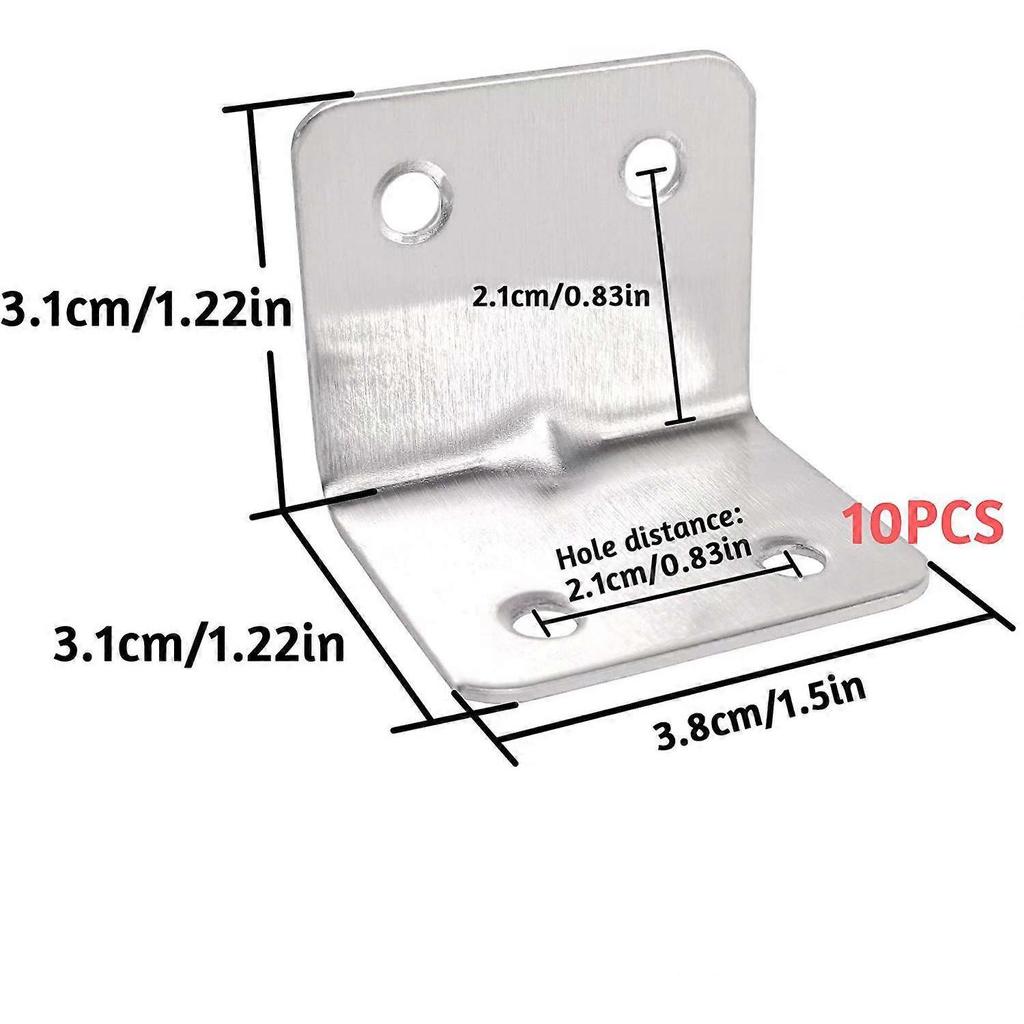 Fixing Brackets Angle 90 Degree Right Angle Corner Bracket, L Shaped Furniture Fixing Corner Brace Joint Corner Connector10pcs