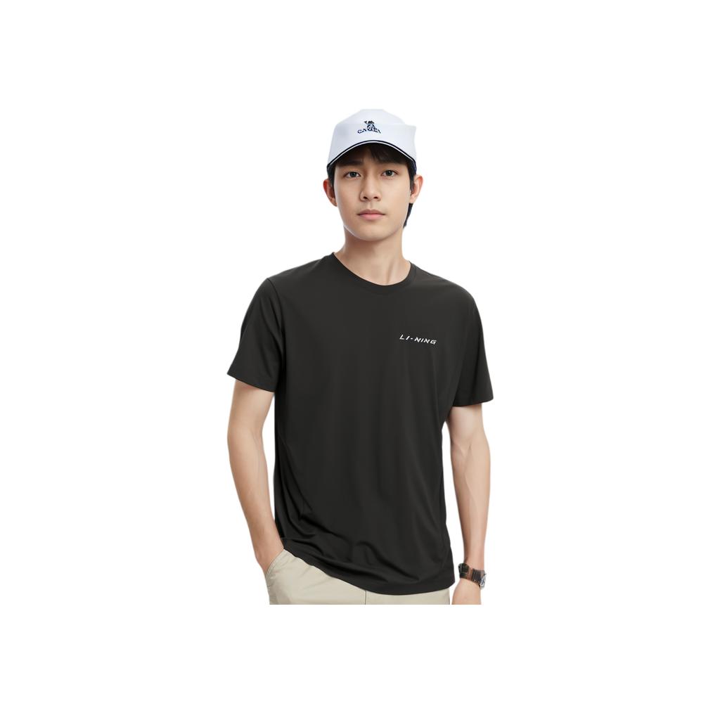 Li-Ning Cooling Tea T Quick-Dry Casual Sports Top Round Neck Pullover Comfortable Breathable Early Spring Short Sleeve T-Shirt Men Tops ATSU641-4