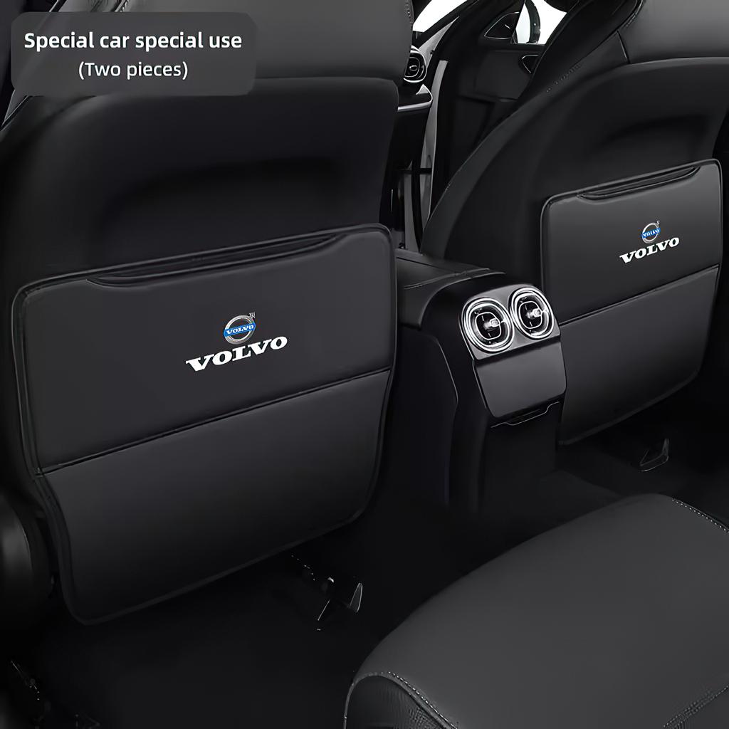 Car Seat Backside Leather Anti kick Pad Auto Storage bag For Volvo XC90 V90 V60 XC60 V40 S80 S60 S90 C40 XC40 V70 XC70 Rdesign