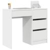 White Writing Desk with Storage 90 X 37.5 X 75 Cm Engineered Wood