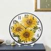 Stargrass Sunflower Yellow Floral Wall Clocks Battery Operated 12 Inch / 9.5 Inch Silent Non-Ticking Quiet Desk Clock Decor for Living Room Home