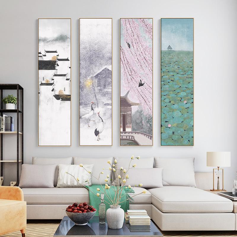 Chinese Season Landscape Canvas Painting Poster and Print Tranditional Home Decor Wall Art Picture for Living Room Bedroom Aisle
