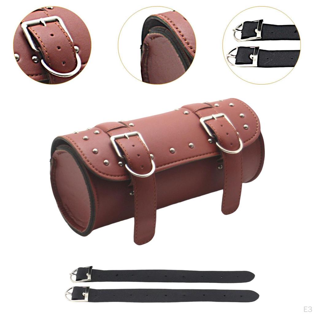 Motorcycle Tool Bag for Bikes Universal Easy Installation Handy PU Leather Cycling Accessory